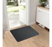 YOFTLUJU 1/10 Inch Ultra Thin Door Mat Indoor, Non Slip Absorbent Resist Dirt Entrance Mat, Washable Front Door Rug, Low Profile Inside FloorMat Doormats for Entryway, 20" x 32", Dark Grey