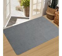 YOFTLUJU 1/10 Inch Ultra Thin Door Mat Indoor, Non Slip Absorbent Resist Dirt Entrance Rug, Washable Front Door Mat, Low Profile Inside Floor Mat Doormats for Entryway, 32" x 48", Light Grey