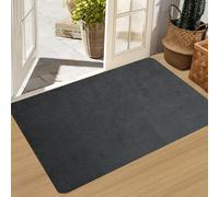 YOFTLUJU Indoor Door Mat, Non Slip Absorbent Resist Dirt Entrance Mat, Washable, Dark Grey, 36" x 79"