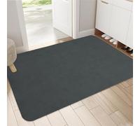 YOFTLUJU Ultra Thin Door Mat Indoor 32" x 48" Non Slip Absorbent Resist Dirt Entrance Rug, Washable Front Door Mat, Low Profile Inside Floor Mat Doormats for Entryway, Dark Grey