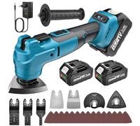 Yofuly Oscillating Multi Tool Compatible with Makita 18V Batteries - Multitool with 6 Speed + Auto Mode, Low-Vibration, 23Pcs Accessories for Cutting, Scraping, 2X 4.0Ah Batteries