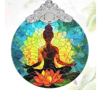 Yoga 3" Stained Glass Ornaments - Heirloom Keepsake, Gift Idea for Christmas Tree Decorations