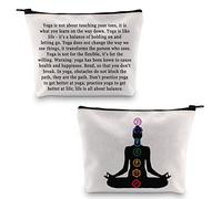 Yoga Accessories Makeup Bag for Yoga Instructor & Teacher, Spiritual & Meditation Gift - Zipper Travel Pouch