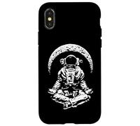 Yoga Astronaut Crescent Moon Space Science Zen Meditation Case for iPhone X/XS