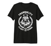 Yoga Astronaut Tranquility Flight School Zen Meditation Premium T-Shirt