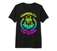 Yoga Astronaut Tranquility Flight School Zen Meditation Premium T-Shirt
