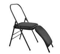 Yoga Auxiliary Chair with Lumbar Back Support, Foldable Balance Training - Metal Back Bender Lounge Inversion Handstand Trainer -(Black)