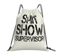 Yoga Bag Shit Show Supervisor Drawstring Gym Bag Outdoor Sports Travel Bag Waterproof Drawstring Gym Bag 36X42Cm For Campus, Yoga, Pe & Sports