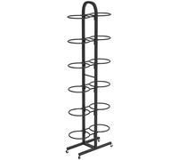Yoga Ball Rack, Heavy Duty Storage Stand, Double Sided Exercise Ball Organizer with Wheels, Space Saving for Home Gym Studio