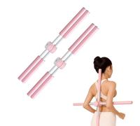 Yoga Bar, 2 Pack Anti-Hunchback Correction Postures Cross Stick 2025, Portable Gymnastics Stick With Stainless Steel Core And Foam For Adults Children Back Neck Home Office Workouts