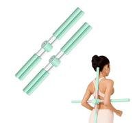 Yoga Bar, 2 Pack Anti-Hunchback Correction Postures Cross Stick 2025, Portable Gymnastics Stick With Stainless Steel Core And Foam For Adults Children Back Neck Home Office Workouts