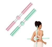 Yoga Bar, 2 Pack Anti-Hunchback Gymnastics Stick 2025, Portable Correction Postures Cross Stick With Stainless Steel Core And Foam For Adults Children Back Neck Home Office Workouts