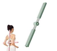 Yoga Bar Posture Correction, Gymnastics Rod with Stainless Steel Core & Foam, Anti-Buckle Yoga Stick for Back & Neck, for Home Full Body Workout, Gym, Sculpt, Stretch (Green)