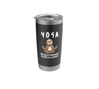 Yoga Because Punching People is Wrong Sloth Meditation Stainless Steel Insulated Tumbler