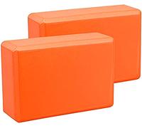 Yoga Block [Pack Of 2] High-density Eva Foam Block To Improve Strength Flexibility, Yoga Bricks Support Deepen Poses, Lightweight And Non-slip Surface Ideal For Yoga And Pilates (Orange)