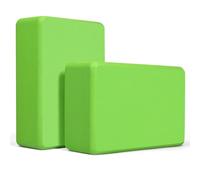 Yoga Blocks 2 Pack, Premium Yoga Brick Foam Blocks to Improve Strength, Flexibility & Balance, Light Weight - Safe and Stable Support for Yoga, Pilates, Meditation & Stretching (Green)