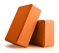 Yoga Blocks 2 Pcs, 9"x6"x3" Yoga Brick Foam Blocks EVA Foam Block Props Accessories for Pilates Stretching and Meditation (Orange, Large)