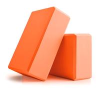 Yoga Blocks 2 Pcs, 9"x6"x3" Yoga Brick Foam Blocks EVA Foam Block Props Accessories for Pilates Stretching and Meditation (Orange, Large)