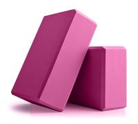 Yoga Blocks 2 Pcs, 9"x6"x3" Yoga Brick Foam Blocks EVA Foam Block Props Accessories for Pilates Stretching and Meditation (Rose Red, Large)
