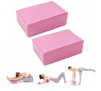 Yoga Blocks Pair, High Density EVA Foam Yoga Brick Blocks, Non Slip Pilates Blocks for Stretching, Balance, Flexibility, Gym Exercise & Home Workout, Lightweight Yoga Props for Adults (Pair of Pink)