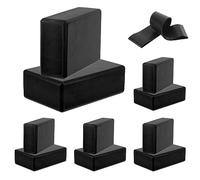 Yoga Blocks & Resistance Band Set, 10 Pack High-Density EVA Foam Yoga Block Bulk 9"x6"x3" Non-Slip Dance Brick Lightweight for Women Gym Stretching Yoga Pilates(Black)