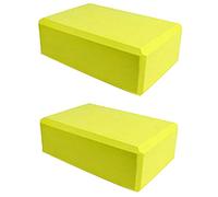 Yoga Blocks Set, 2Pcs Exercise Block with High Density and Non-slip for Improving Strength and Balance and Flexibility, Lightweight Pilates Brick for Fitness (Yellow)