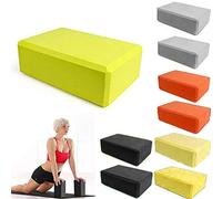 Yoga Blocks Set of 2, Non-Slip High Density EVA Foam Pilates Brick for Stability, Balance & Deep Stretching, Lightweight Yoga Accessories for Home Exercise, Meditation & Flexibility (Yellow)