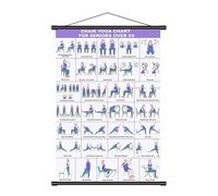 Yoga Board on Chair - Foldable Wall Chart with Multiple Chair Poses, Fitness Pilates Training Guide | Pew - Workout Chart, Pilates Post for Home, Gymnastics,