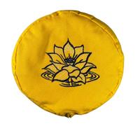 Yoga Bolster Filled with Organic Buckwheat Hulls - Deluxe (Bumblebee Yellow Embroidered)