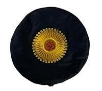 Yoga Bolster Filled with Organic Buckwheat Hulls (Midnight Black Embroidered)