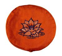 Yoga Bolster Filled with Organic Buckwheat Hulls (Terracotta Orange Embroidered)