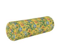 Yoga Bolster Pillow Round Cylinder Neck Roll Pillow Outdoor Round Pillows Pillow Cylinder Shape Pillow for Knee Support Spring Flowers Orchid Pansy Oberonia Yellow