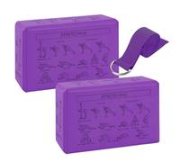 Yoga Brick High Density EVA Foam Block Set, 2-Piece Lightweight Soft Exercise Wedge, Portable Yoga Prop for Studio, Home, Gym, Travel, Stretching, Meditation, Flexibility