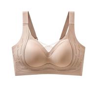Yoga Bustier Women's Cup Bra for Large Breasts Soft Hold Without Edges Push Up Bra Bikini Women, coffee, L