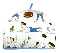 Yoga & Calories Tea Cosy Ideal for large teapot. Drop over cover for pot, machine washable cotton