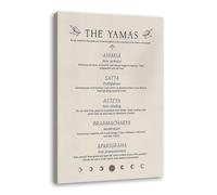 Yoga Canvas Print Limbs of Yoga Poster Yoga Poses Print Sun and Moon Salutation Fitness Zen Chakra Affirmations Spiritual Wall Art Decor (SKU7,12x18inch=(30x45cm),Framed(Wrapped Canvas))