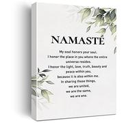 Yoga Canvas Wall Art Inspirational Namaste Definition Canvas Print Positive Meditation Canvas Painting Home Bedroom Wall Decor Framed Gift 12x15 Inch