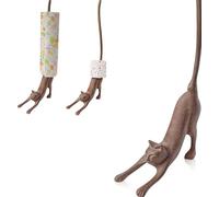 Yoga Cat Decorative Paper Towel Holder or Toilet Paper Holder by Comfify - Adorable “Downward Dog” Pose Kitty- Cast Iron Paper Towel Stand - Antiqued Cast Iron Storage - Multiple uses - 48cm tall.