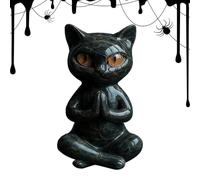 Yoga Cat Figurines Halloween Animal Resin Figurine Decor