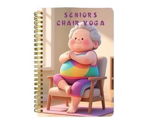 Yoga Chair Chart - Senior Fitness Planner, Extensive Usage Exercise Guide | Balance Training Poster for Elderly Women Men Home Daily Wellness Weight Loss Diet Stretching Health Program