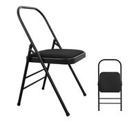 Yoga Chair Foldable for Iyengar Practice, Minimalist Metal Frame with Lumbar Support, Ideal for Home and Studio Use