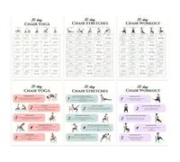 Yoga Chairs for Adults - 30-Day Fitness Cards - Chair Exercise Chart - for Adults Travel Working Family Friends Sports Athletes Gym Fitness Strength Bodybuilding Beginners
