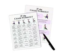 Yoga Chairs for Adults - 30-Day Fitness Cards,Chair Exercise Chart,for Travel Morning Working Family Friends Sports Athletes Gym Beginners Bodybuilding