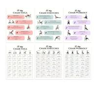 Yoga Chairs for Adults - 30-Day Fitness Poster | Chair Exercise Chart | for Travel Morning Working Family Friends Sports Athletes Gym Beginners Bodybuilding