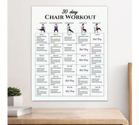 Yoga Chairs for Adults - 30-Day Fitness Poster,Chair Yoga Book,for Travel Morning Working Family Friends Sports Athletes Gym Beginners Bodybuilding