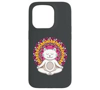 Yoga Chakra Buddha Meditation Mandala Cat Yoga Case for iPhone 15 Pro