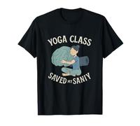 Yoga Class Saved My Sanity Chalkboard Art T-Shirt