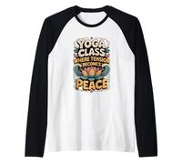 Yoga Class Where Tension Becomes Peace Yoga Instructor Raglan Baseball Tee