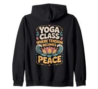 Yoga Class Where Tension Becomes Peace Yoga Instructor Zip Hoodie