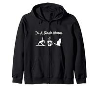 Yoga Coffee and Cats Lover - I'm A Simple Woman Zip Hoodie